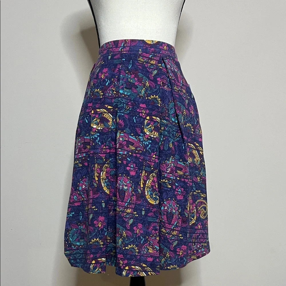 ☂️🍇💟LuLaRoe Purple Floral Circle Skirt with Teal & Yellow Accents